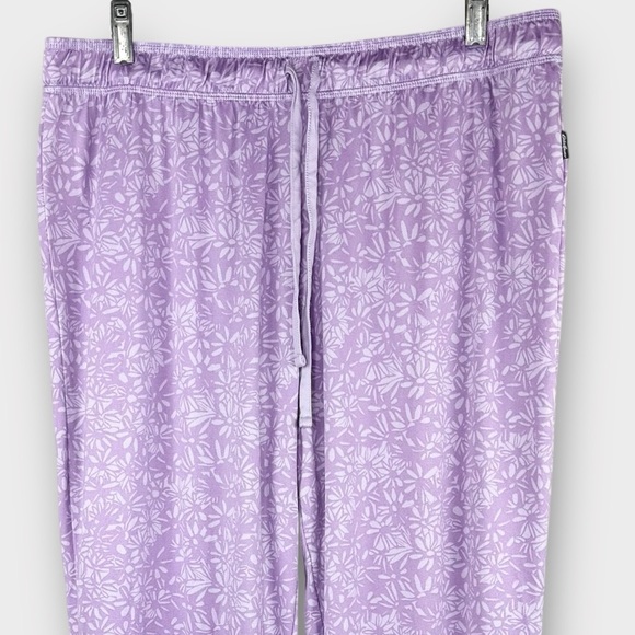 Eddie Bauer Sleepwear Lilac Floral Pajama Pants XL Soft Lavender Purple Wide Leg - Picture 2 of 9